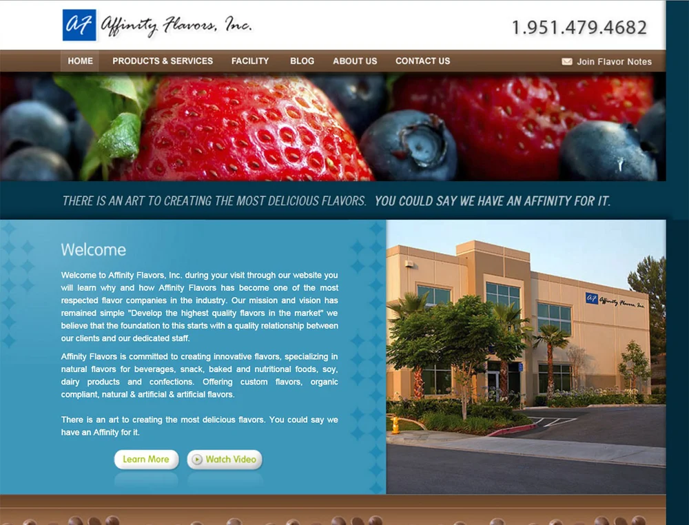 Affinity Flavors project screenshot from the time of our work