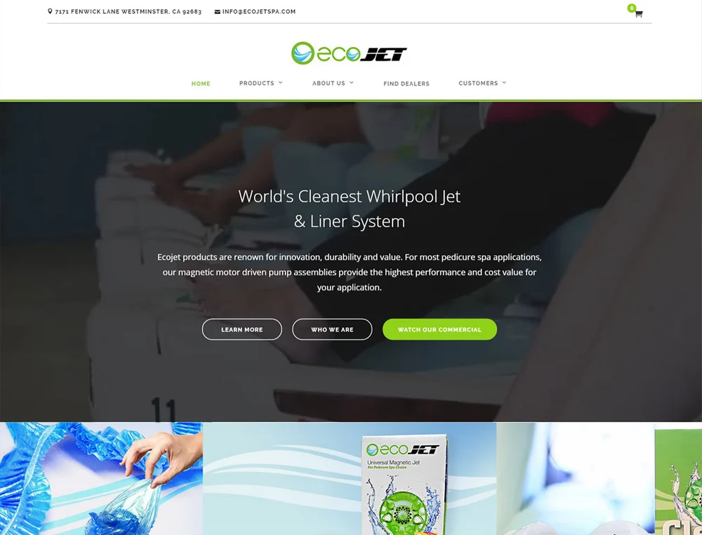 EcoJet Spa project screenshot from the time of our work