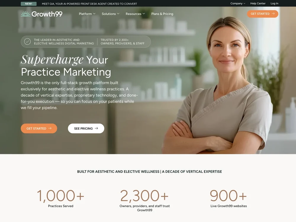 Growth99 homepage captured September 29, 2026