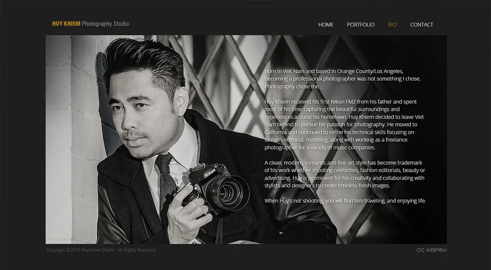 HuyKhiem Studio project screenshot from the time of our work