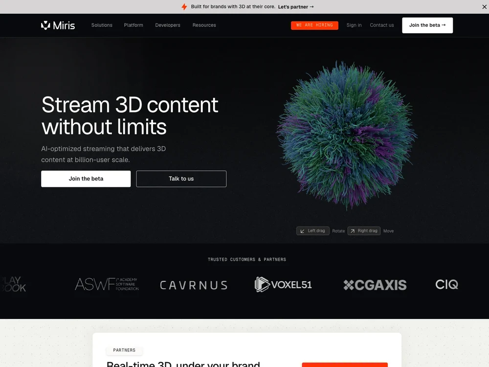 Miris homepage captured September 29, 2026