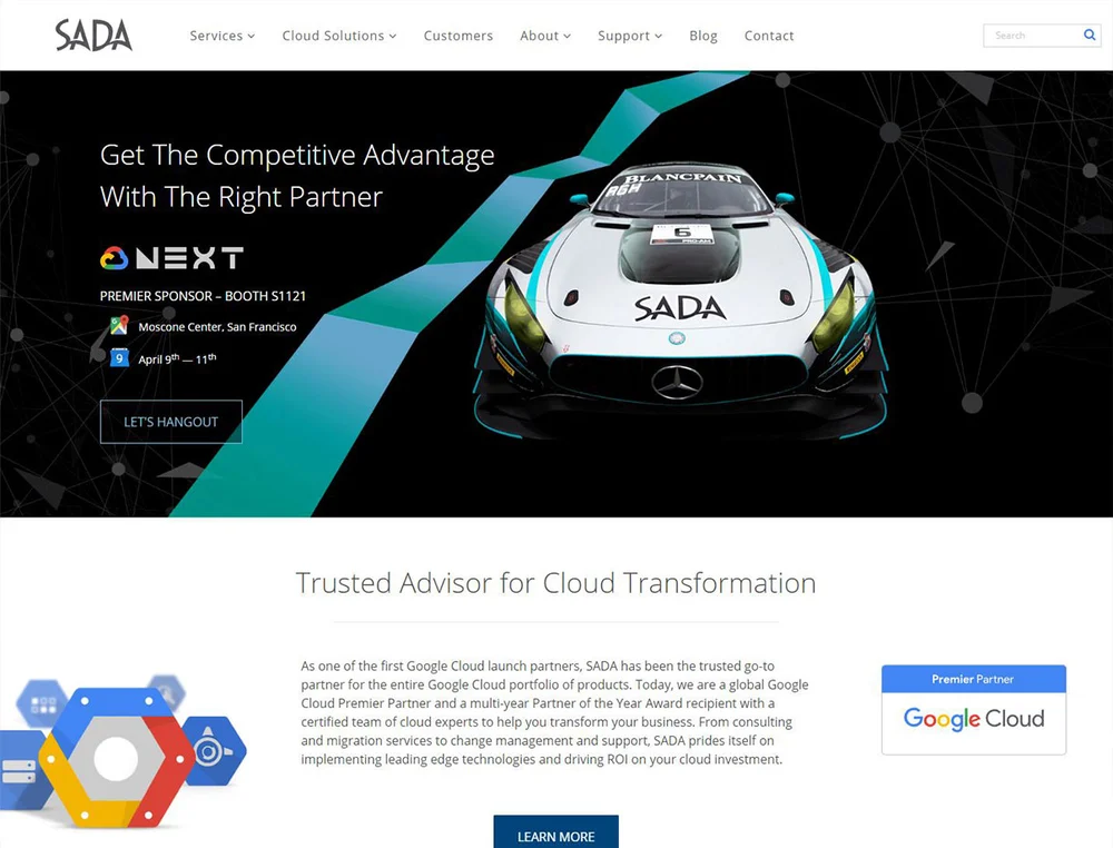 SADA Systems project screenshot from the time of our work