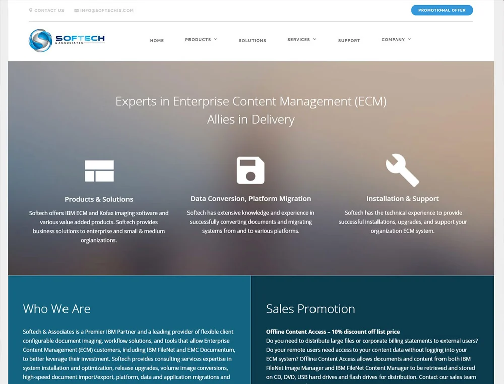 Softech & Associates Inc project screenshot from the time of our work
